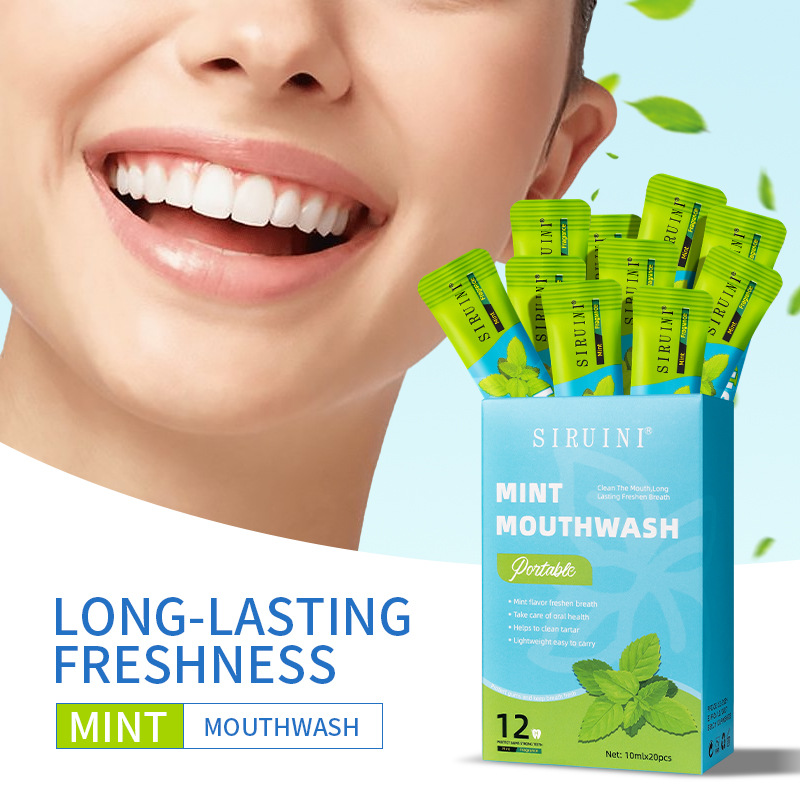 Whitening Mouthwash - 20개입 일회용 구강청결제 무알콜 레몬 복숭아