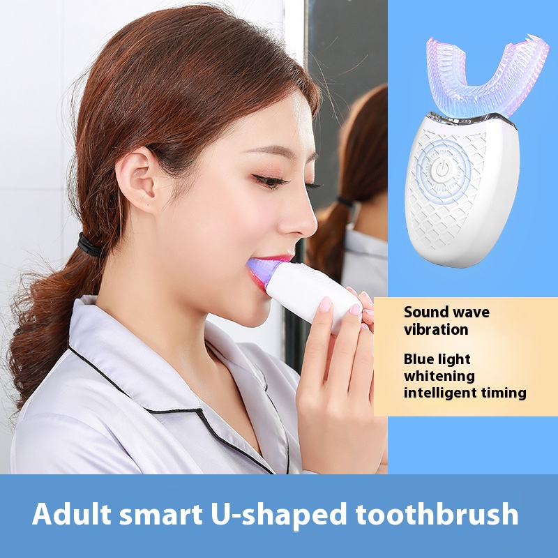 Teeth Whitening Session - 성인용 전동 U자형 칫솔 - 부드러운