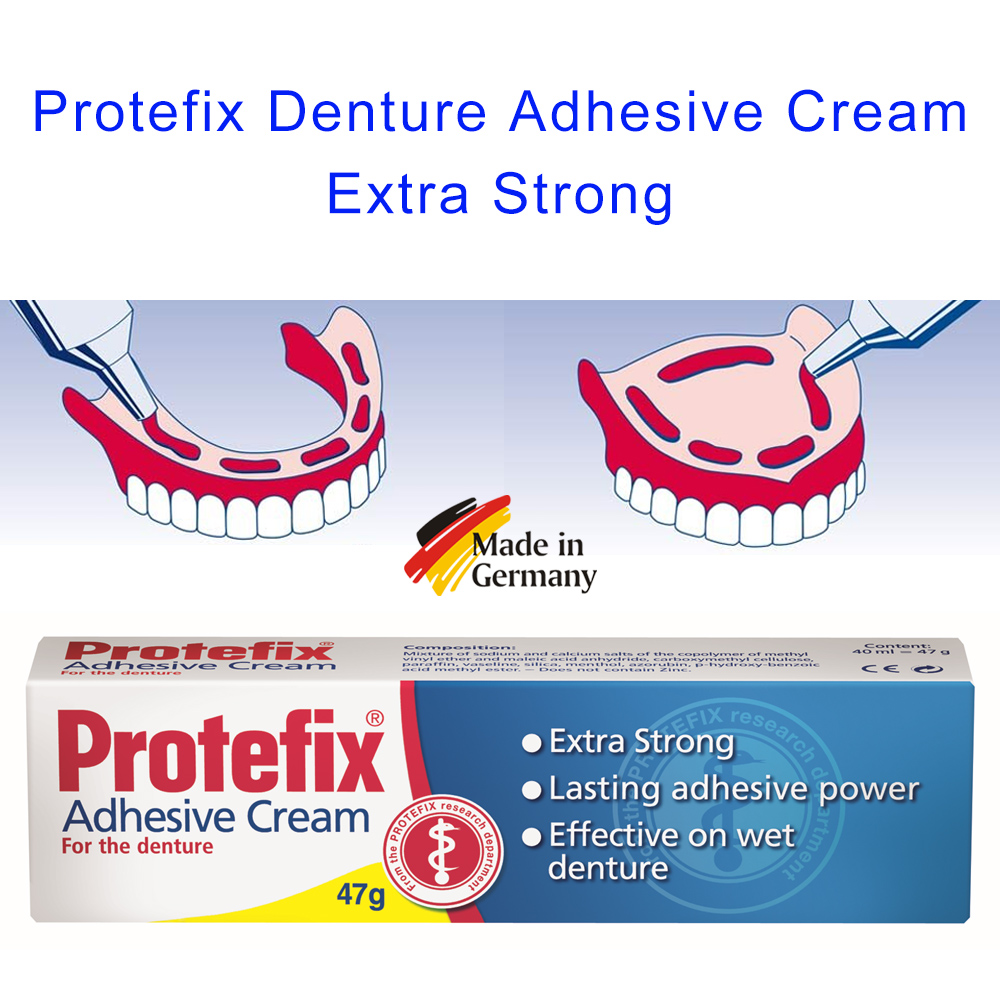 Teeth Whitening Crest - 의치 고정용 Protefix 접착 크림, 매우
