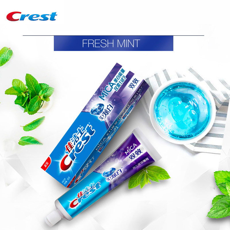 Teeth Whitening Crest - 크레스트 3D 운모 치약 불소 치아