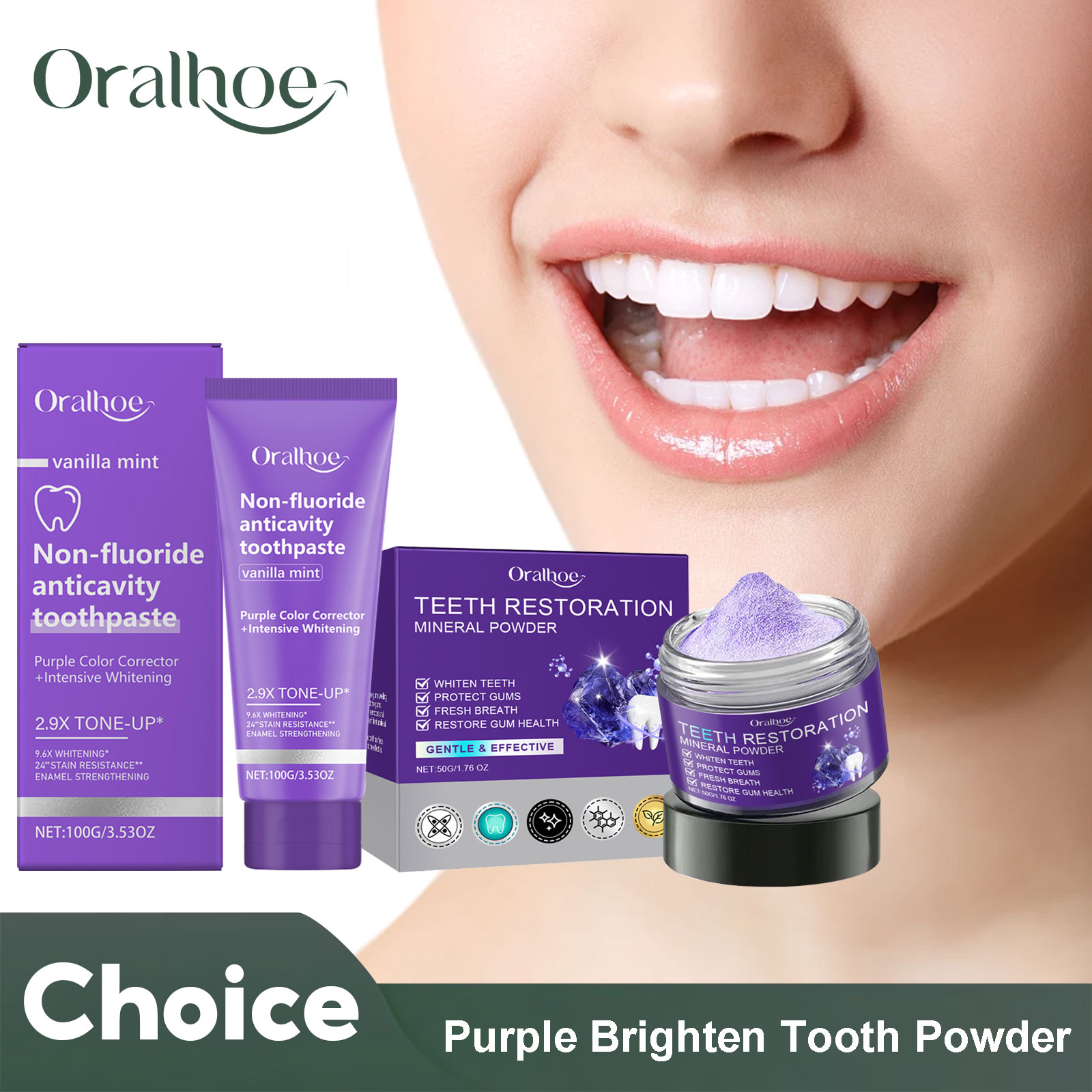 Teeth Whitening At Home - 치아 복원 미네랄 파우더 치아 미백,