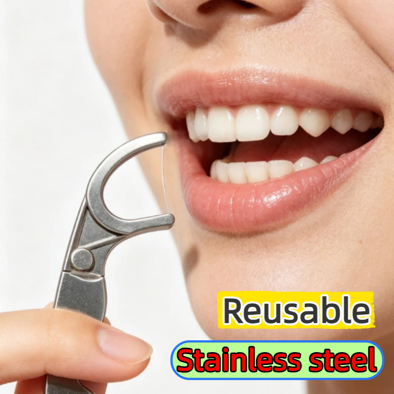 Dental Floss Picks - 스테인리스 스틸 재사용 가능 이쑤시개 치실,