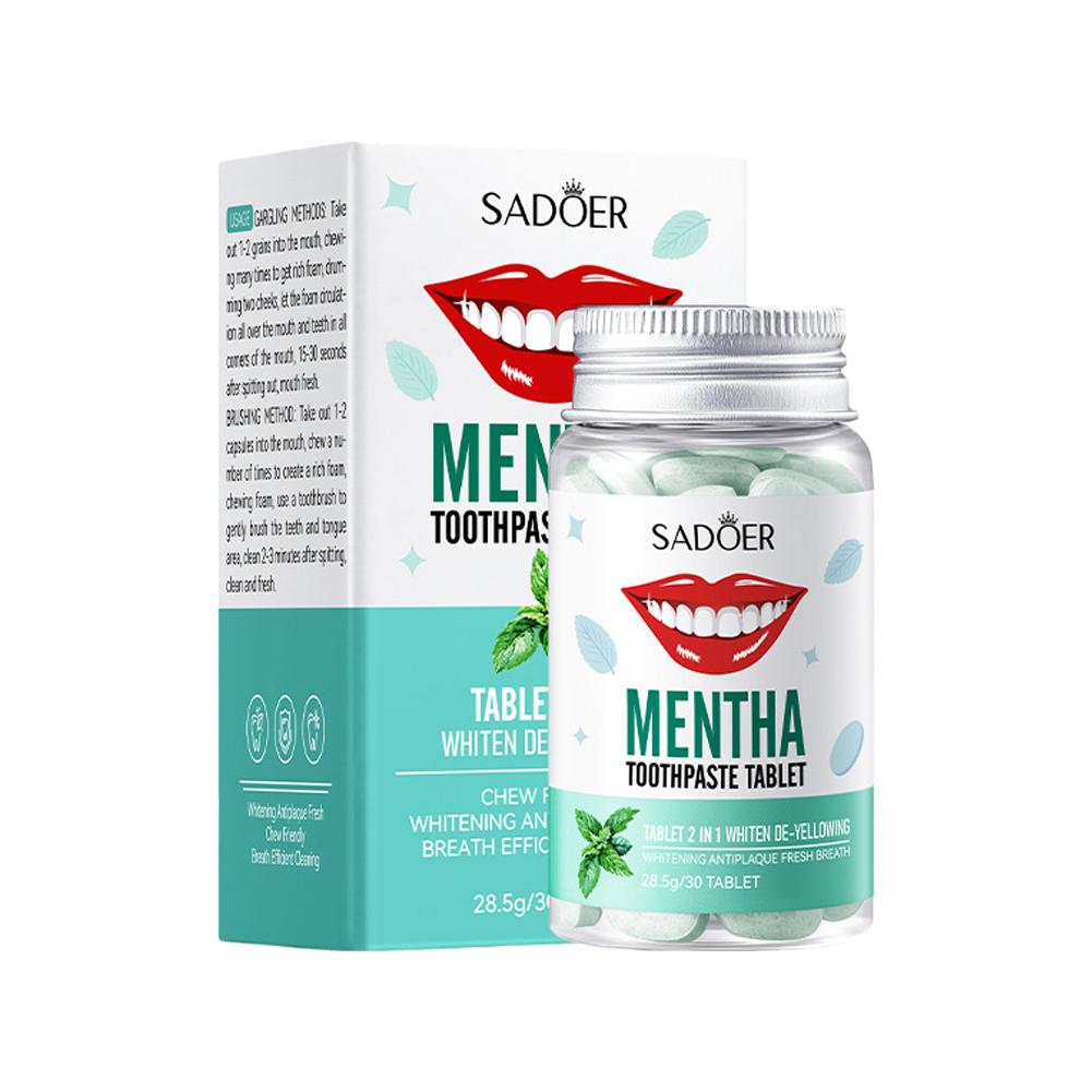 Whitening Mouthwash - 민트 솔리드 치약 정제 민트 맛