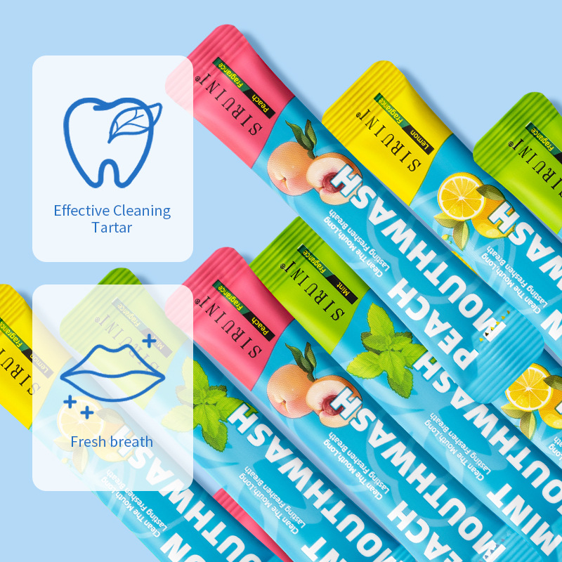 20개입 일회용 구강청결제 무알콜 레몬 복숭아 민트 치 - Whitening Mouthwash 리뷰 및 가격