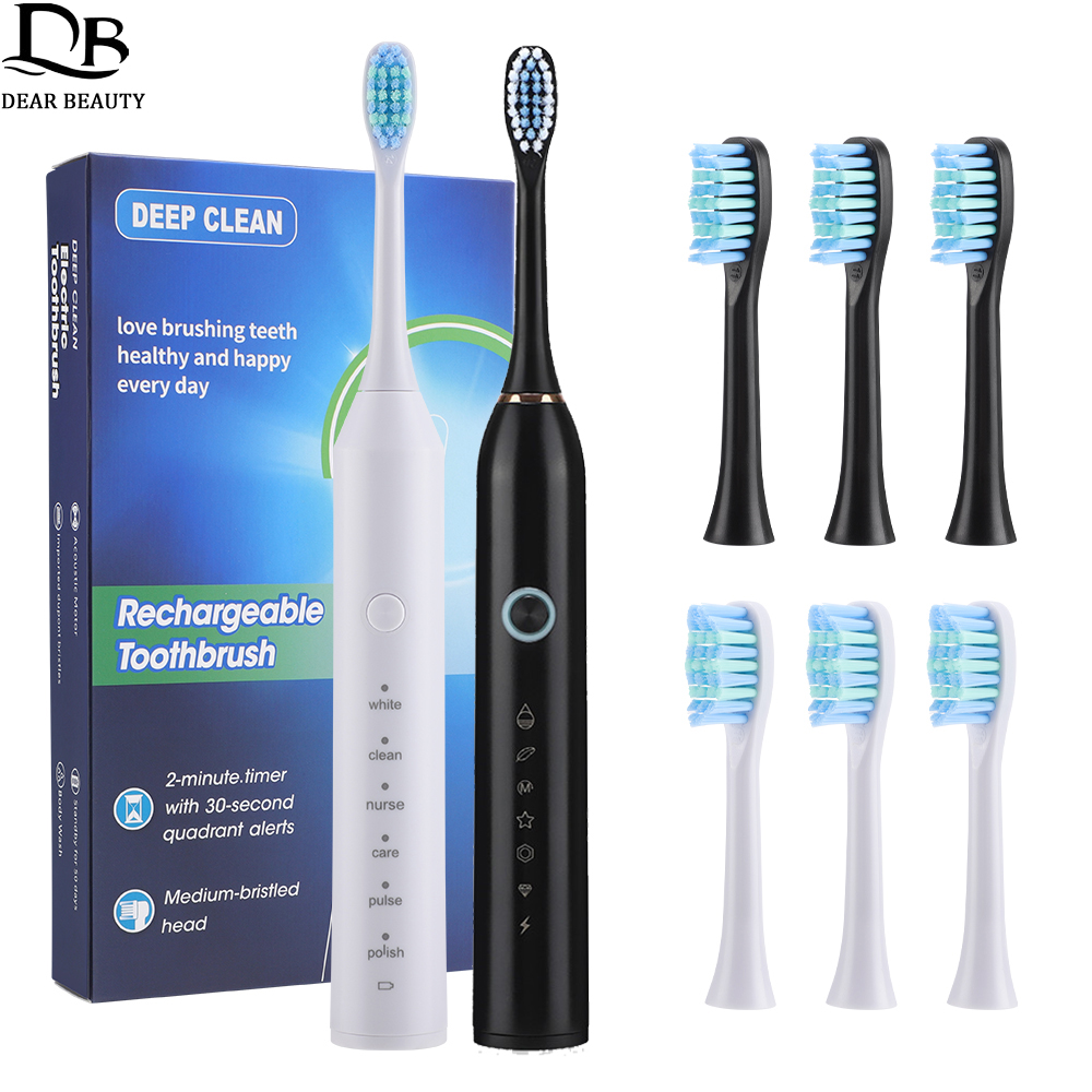 성인용 충전식 전동 칫솔 6가지 모드 깊은 청소 치아  - Teeth Whitening Toothbrush 리뷰 및 가격