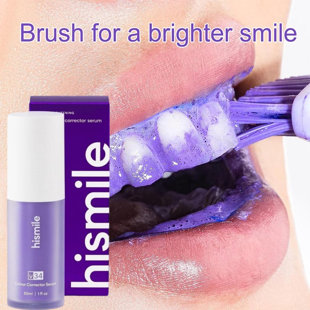 히스마일 V34 퍼플 치아 미백 세럼, 컬러 코렉터 브 - Teeth Whitening Crest 리뷰 및 가격