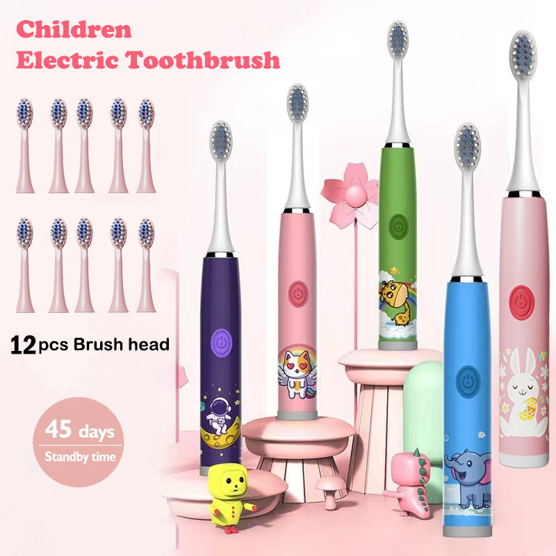 어린이 소닉 전동 칫솔 어린이를위한 다채로운 만화 충전 - Teeth Whitening Toothbrush 리뷰 및 가격