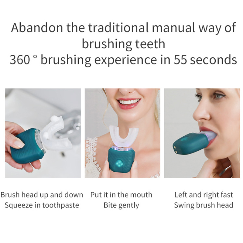 휴대용 U자형 전동칫솔, 초음파 360도 세척, 실리콘 - Teeth Whitening Toothbrush 리뷰 및 가격