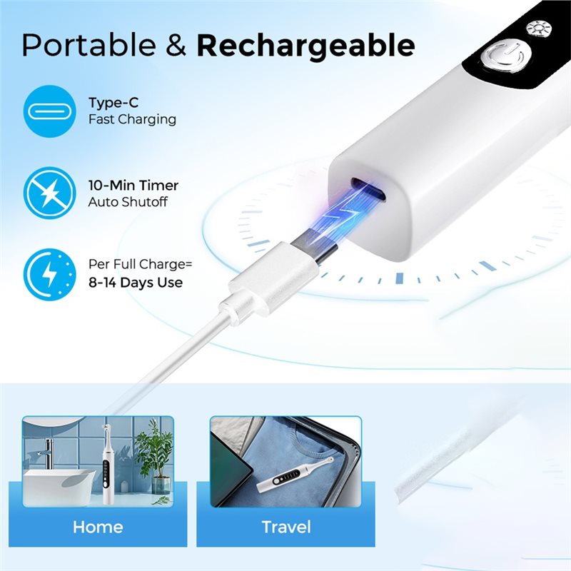 A83G-LED 라이트 충전식 전동 치아 광택기(6개의 - Teeth Whitening Toothbrush 리뷰 및 가격