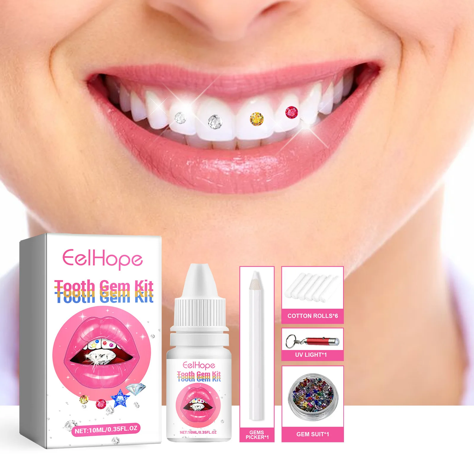 치아 장식 키트 DIY 투명 보석 장식 글리터 아름다운 - Teeth Whitening Free 리뷰 및 가격