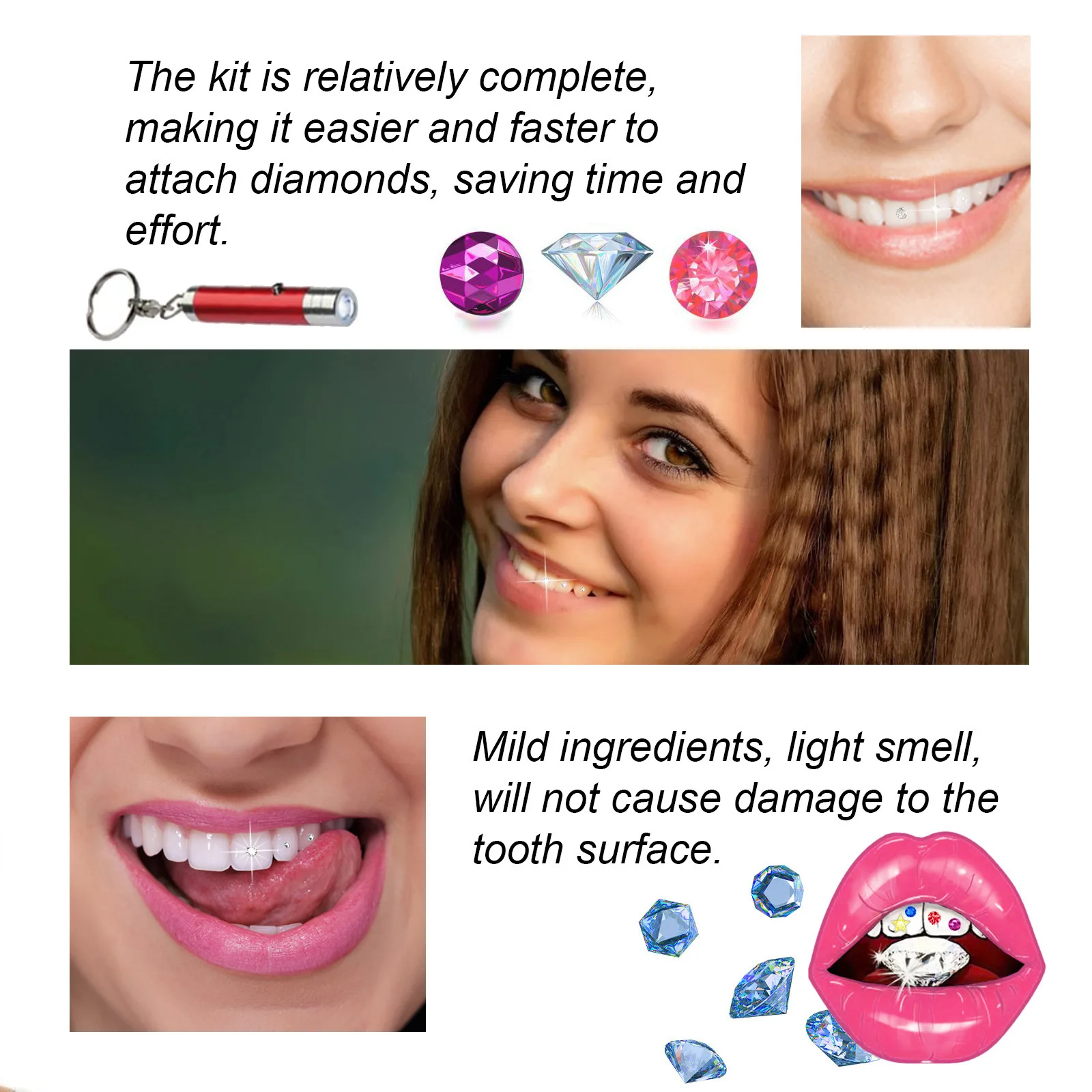 치아 장식 키트 DIY 투명 보석 장식 글리터 아름다운 - Teeth Whitening Free 리뷰 및 가격