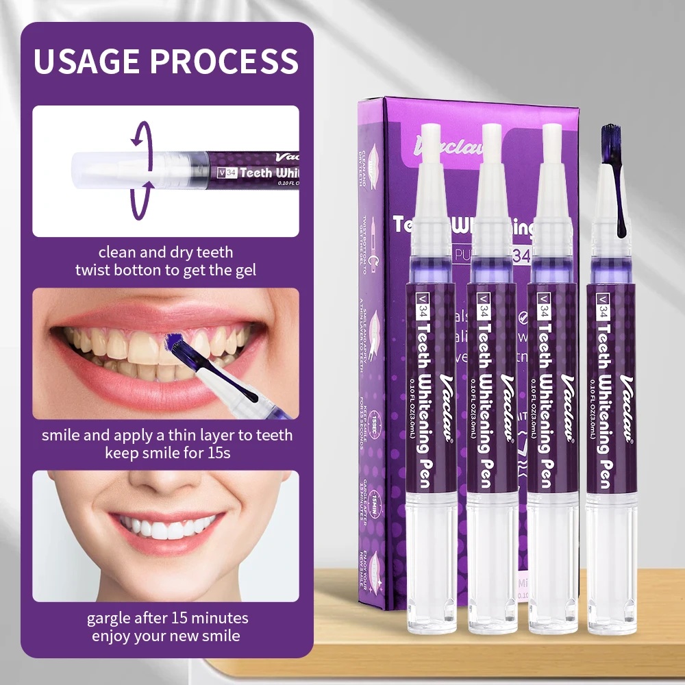 바츨라프 V34 퍼플 치아 미백 젤 펜, 얼룩 제거 및 - Teeth Whitening Crest 리뷰 및 가격