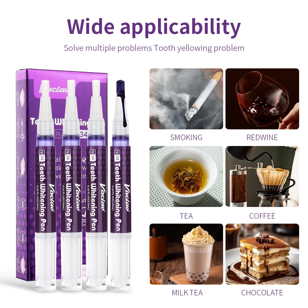 바츨라프 V34 퍼플 치아 미백 젤 펜, 얼룩 제거 및 - Teeth Whitening Crest 리뷰 및 가격